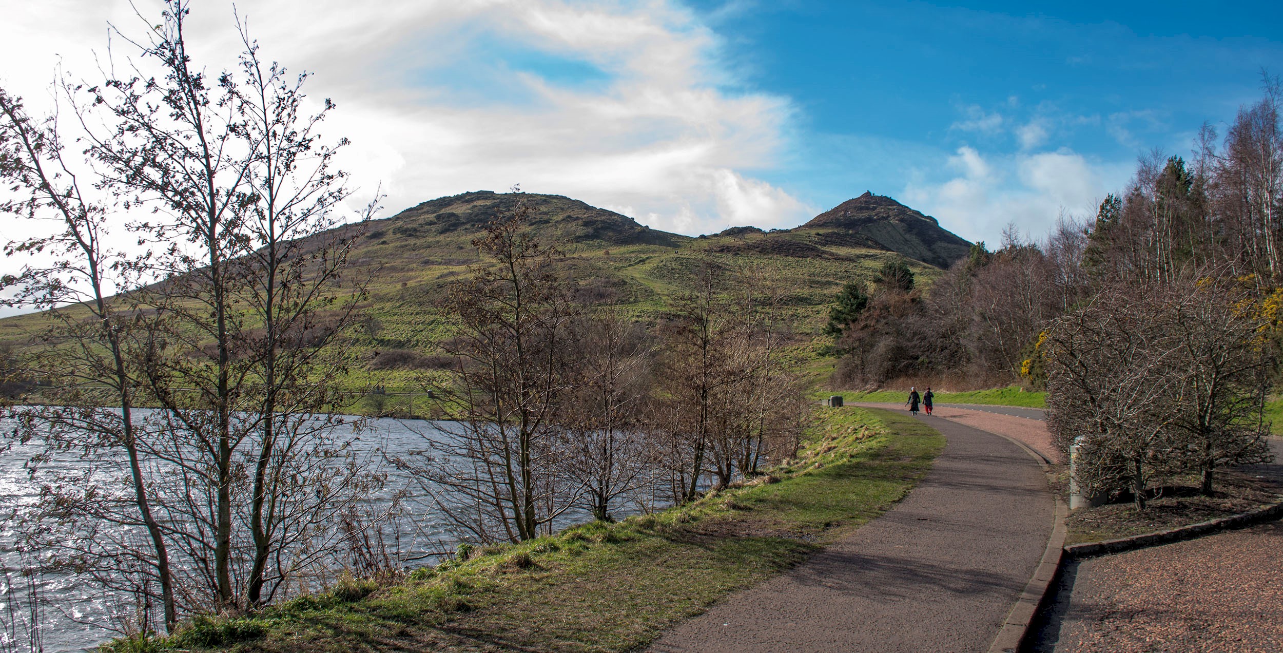 A general view of a park and a loch